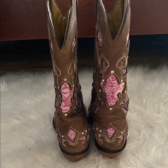 Brown and Pink Coquette Western Boots size 7 women’s - Picture 3 of 8